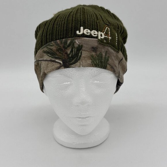 REALTREE Jeep 41 Reversible Hunting Hat Camo & Green Soft Beanie OSFM - Picture 6 of 12